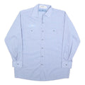 CINTAS Mens Blue L Workwear Cotton Blend Shirt Button Long Sleeve Pocketed