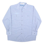 CINTAS Mens Blue L Workwear Cotton Blend Shirt Button Long Sleeve Pocketed