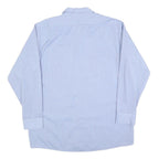 CINTAS Mens Blue L Workwear Cotton Blend Shirt Button Long Sleeve Pocketed