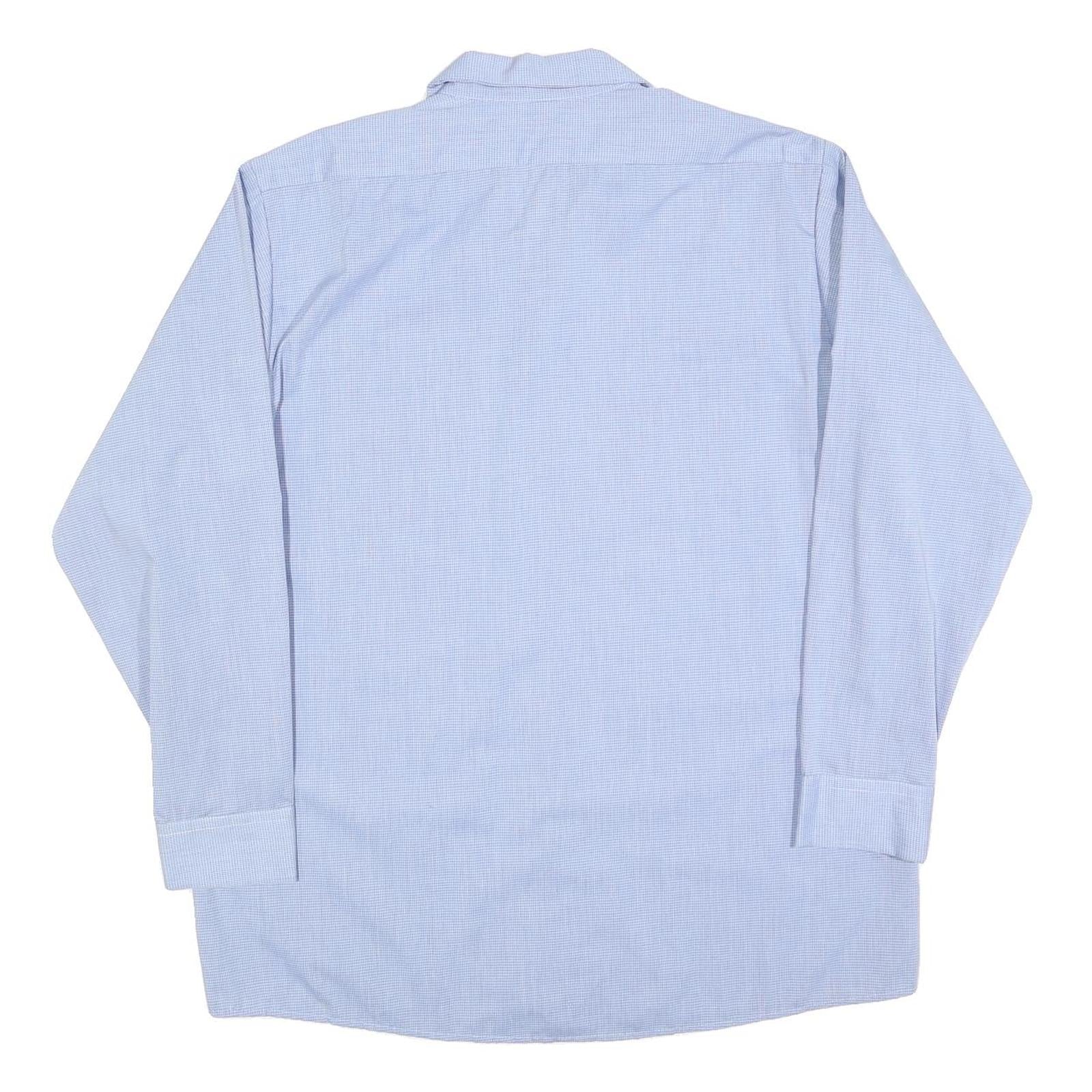 CINTAS Mens Blue L Workwear Cotton Blend Shirt Button Long Sleeve Pocketed