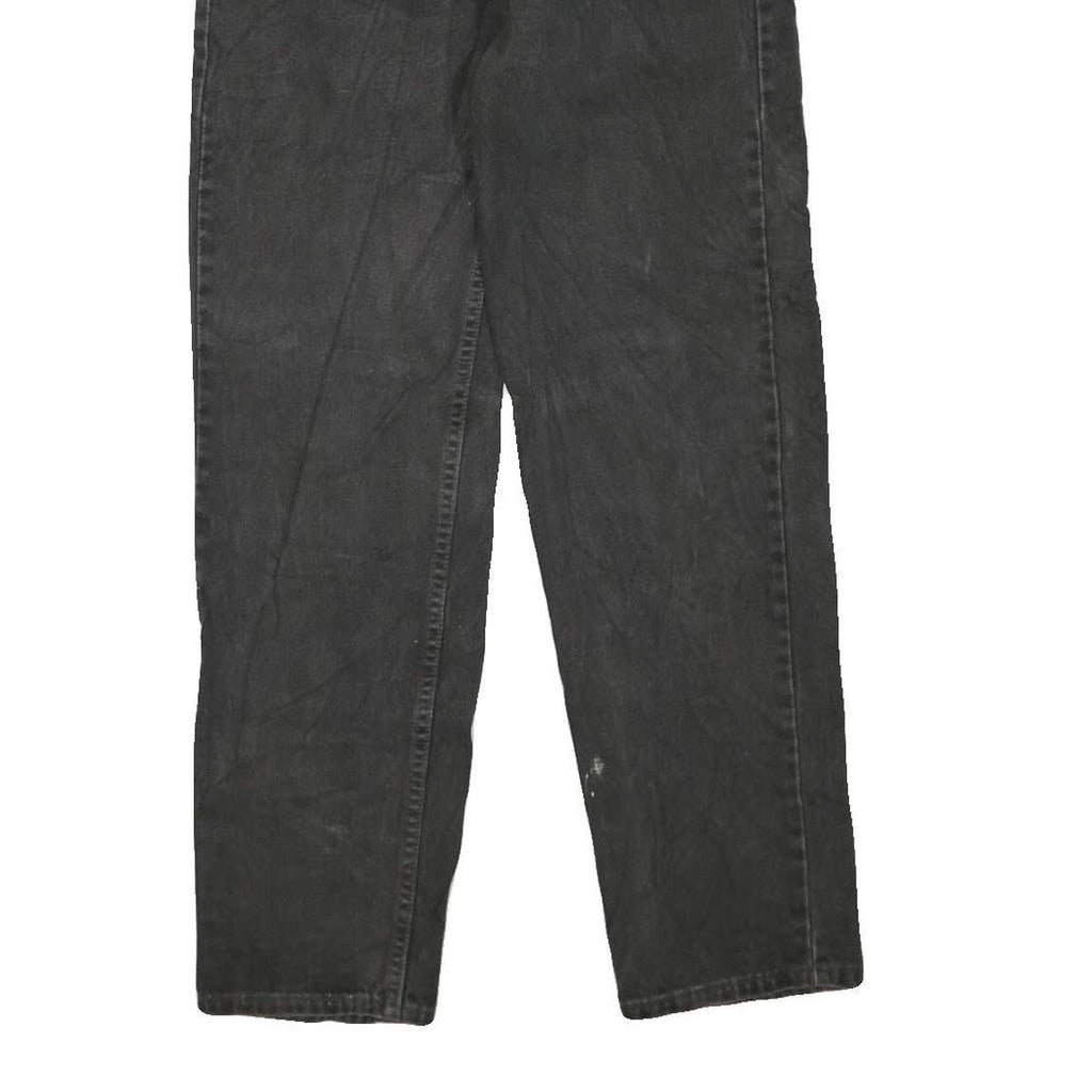 Womens Black Regular Fit Straight Jeans Cotton Blend Zip Closure W28 L32 Classic