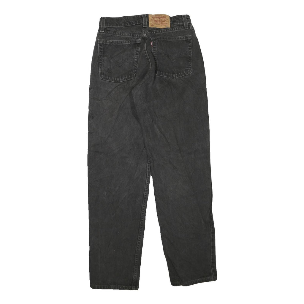 Womens Black Regular Fit Straight Jeans Cotton Blend Zip Closure W28 L32 Classic