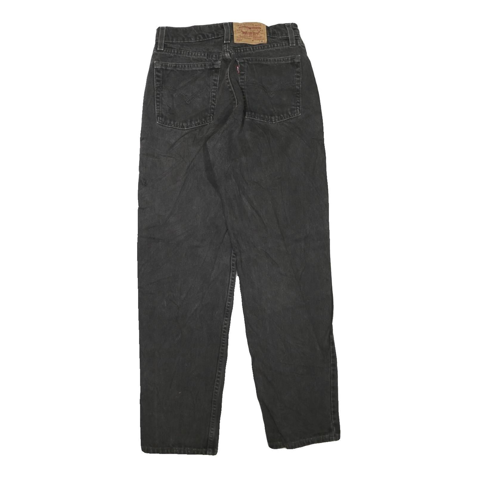 Womens Black Regular Fit Straight Jeans Cotton Blend Zip Closure W28 L32 Classic