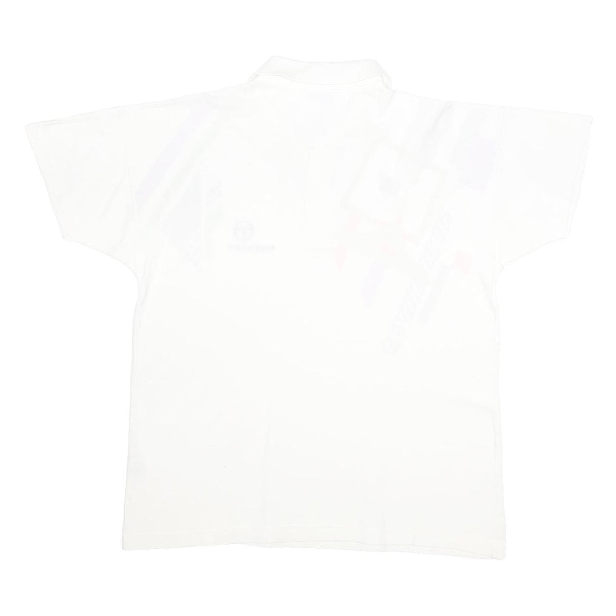 SERGIO TACCHINI Mens White Abstract Print Short Sleeve Polo Shirt L Cotton
