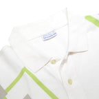 SERGIO TACCHINI Mens White Abstract Print Short Sleeve Polo Shirt L Cotton