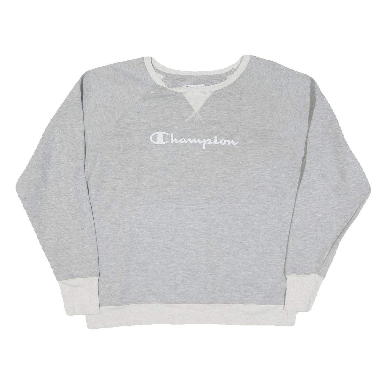 CHAMPION Mens Grey Crew Neck XL Cotton Blend Pullover Sweatshirt