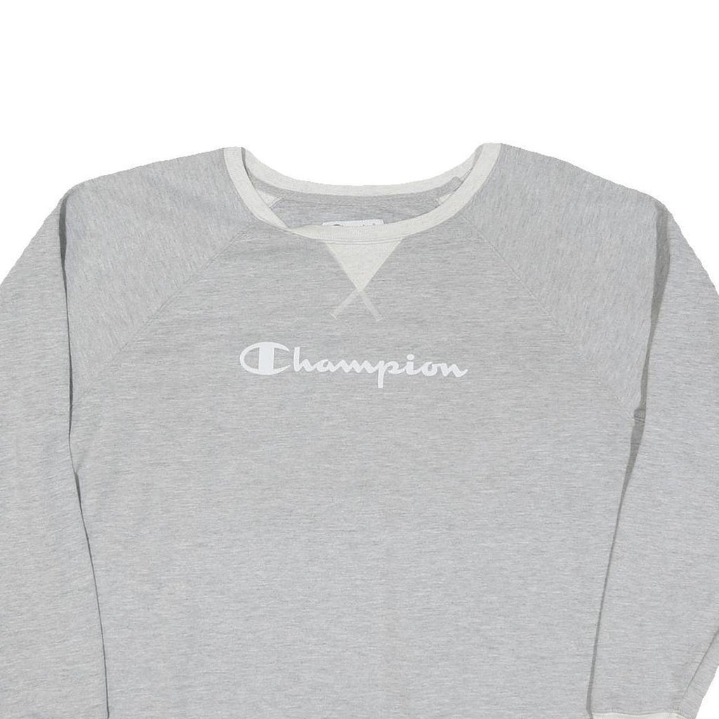 CHAMPION Mens Grey Crew Neck XL Cotton Blend Pullover Sweatshirt