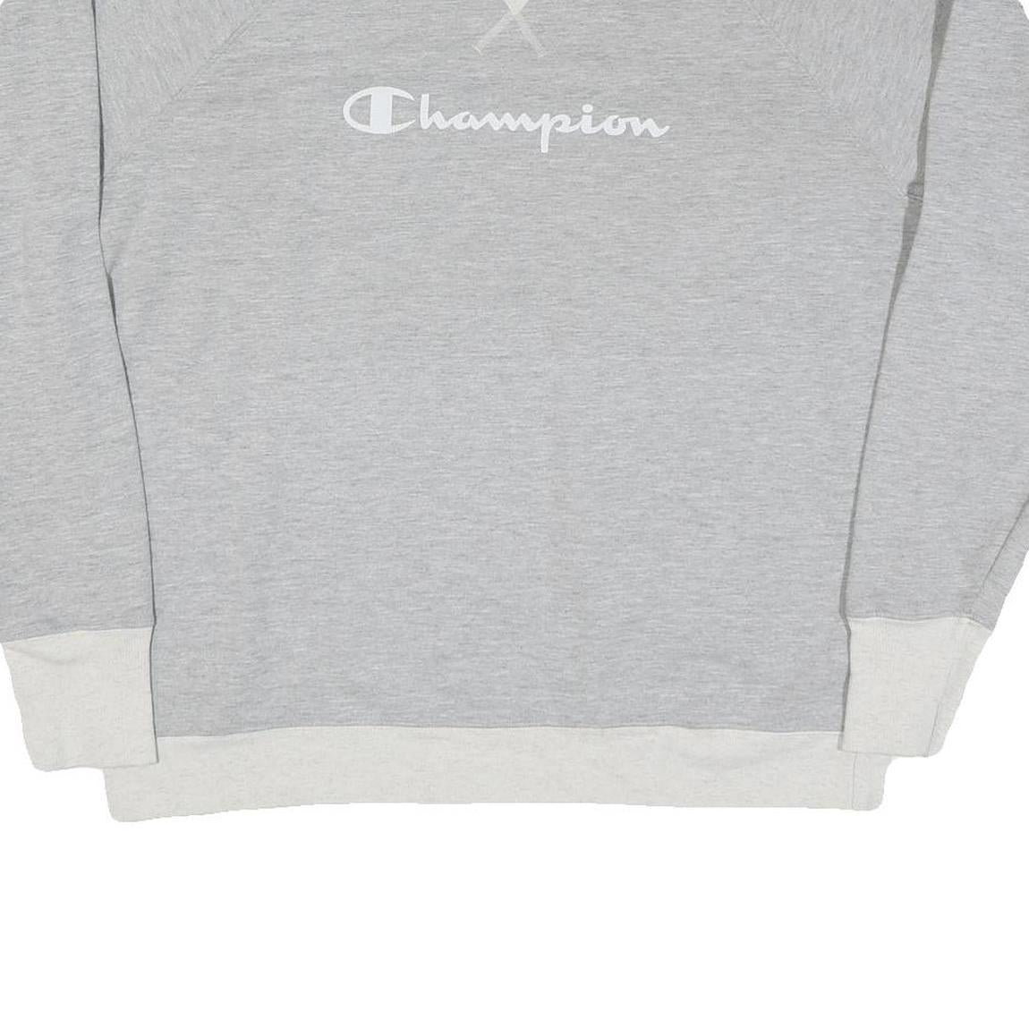 CHAMPION Mens Grey Crew Neck XL Cotton Blend Pullover Sweatshirt