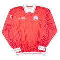 Mens Polo Shirt Red Long Sleeve 2XL