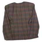 PARISCOPE Womens Brown Check Button Jacket M Polyester Blend Classic Fit Elegant
