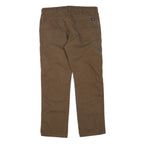 DICKIES Mens Cotton Blend Brown Regular Straight Trousers W36 L30 Workwear