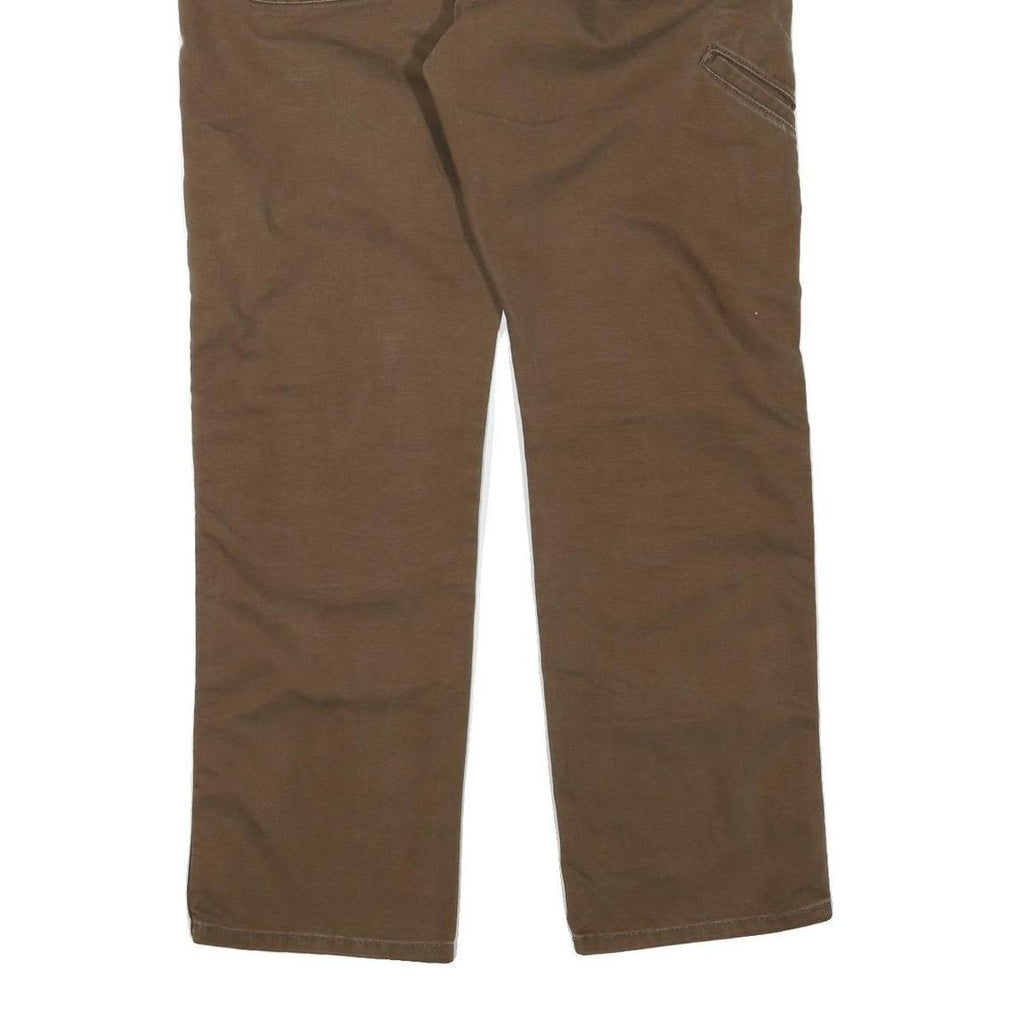 DICKIES Mens Cotton Blend Brown Regular Straight Trousers W36 L30 Workwear
