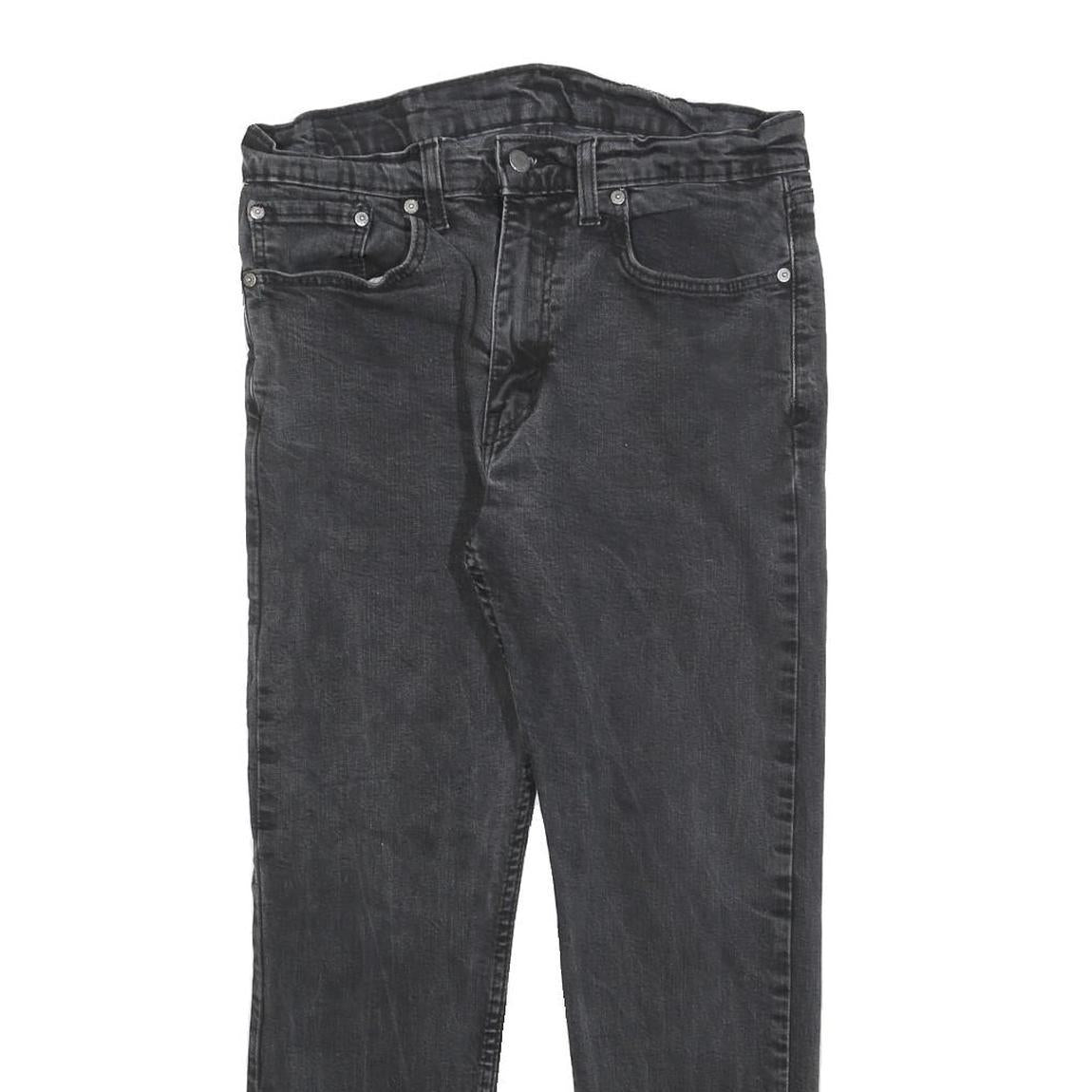 LEVI'S 502 Mens Slim Black Denim Medium W34 L26 Jeans Zip Cotton Blend