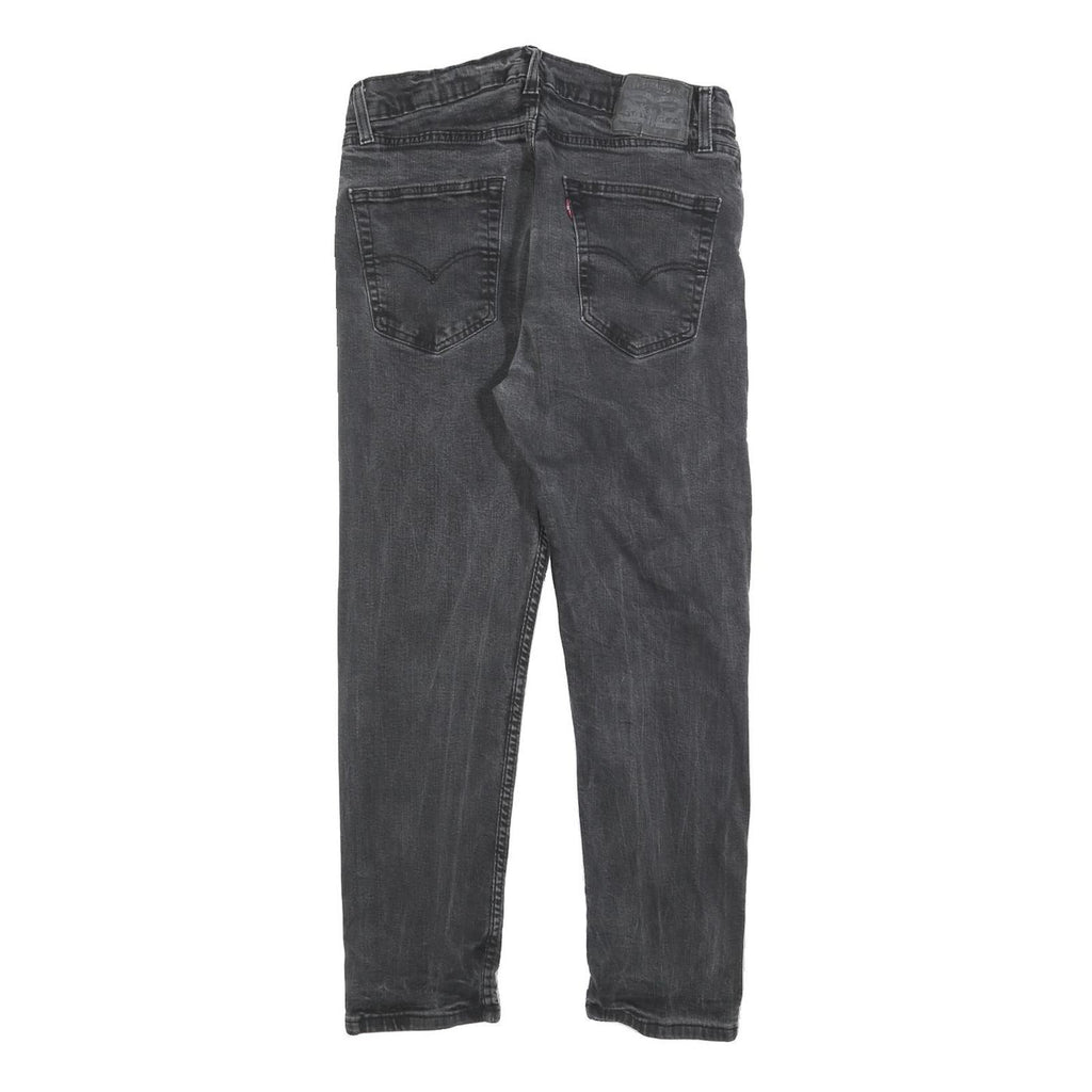 LEVI'S 502 Mens Slim Black Denim Medium W34 L26 Jeans Zip Cotton Blend