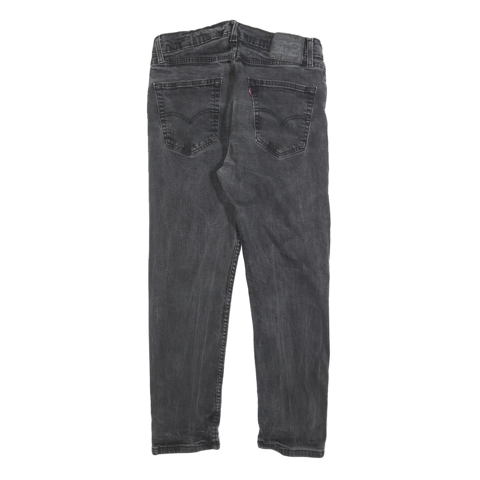 LEVI'S 502 Mens Slim Black Denim Medium W34 L26 Jeans Zip Cotton Blend