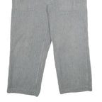 Mens Grey Cotton Regular Fit Button Closure Trousers W36 L26 Casual Workwear