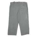 Mens Grey Cotton Regular Fit Button Closure Trousers W36 L26 Casual Workwear