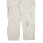 CARHARTT Mens Relaxed Fit Beige Cargo Denim Jeans W40 L32 Workwear Utility