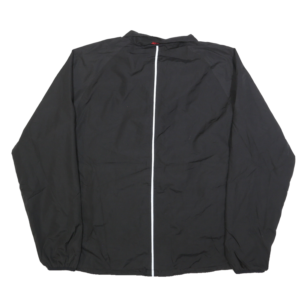 STARTER Mens Black Zip Jacket M Polyester Blend Plain Lightweight Casual