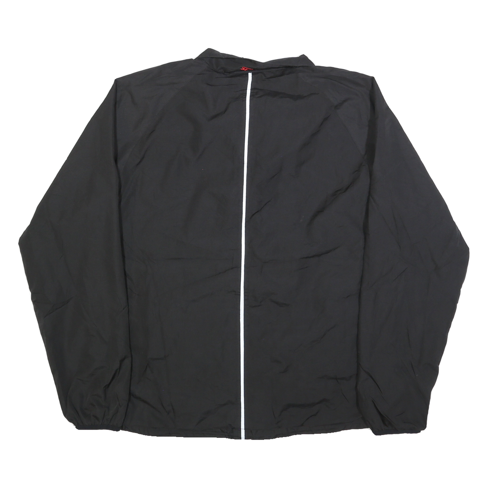 STARTER Mens Black Zip Jacket M Polyester Blend Plain Lightweight Casual