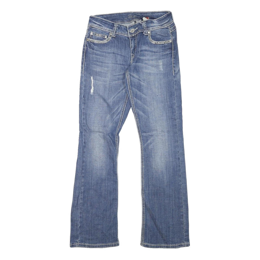 STETSON Womens Regular Fit Blue Denim Straight Jeans W28 L31 Stylish Casual