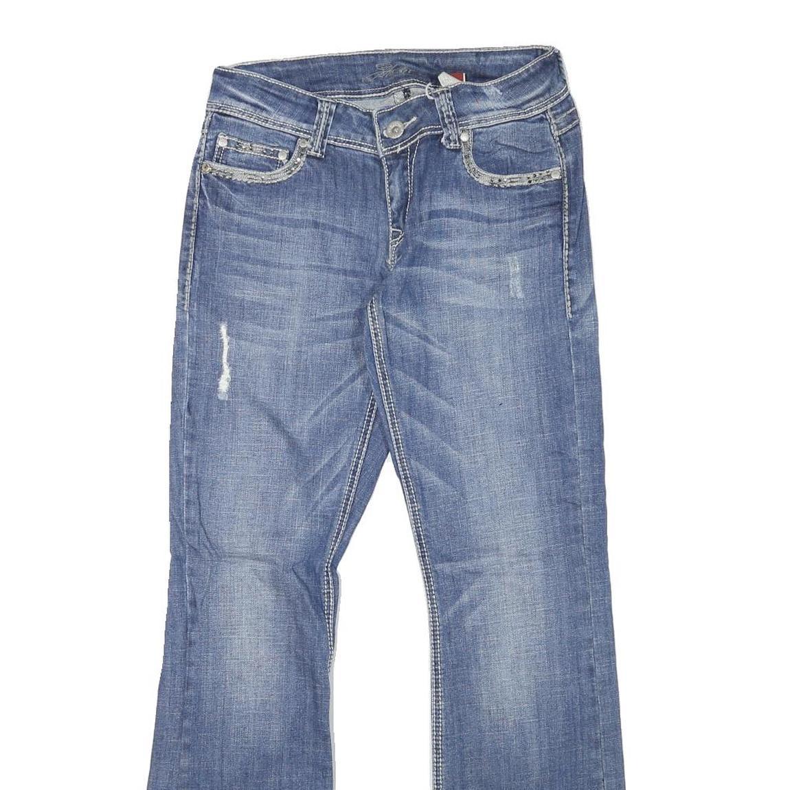 STETSON Womens Regular Fit Blue Denim Straight Jeans W28 L31 Stylish Casual