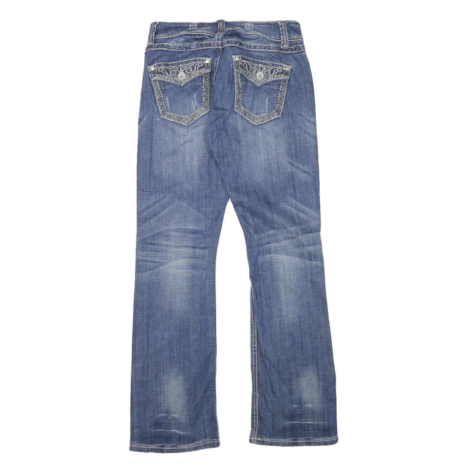 STETSON Womens Regular Fit Blue Denim Straight Jeans W28 L31 Stylish Casual