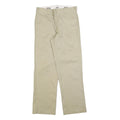 DICKIES Mens Cotton Blend Beige Regular Straight Trousers W30 L30 Workwear