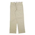 DICKIES Mens Cotton Blend Beige Regular Straight Trousers W30 L30 Workwear