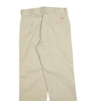 DICKIES Mens Cotton Blend Beige Regular Straight Trousers W30 L30 Workwear