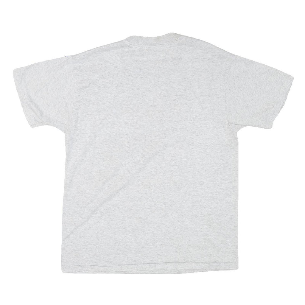 HANES Mens White Peru Graphic T-Shirt L Short Sleeve Crew Neck Cotton Blend