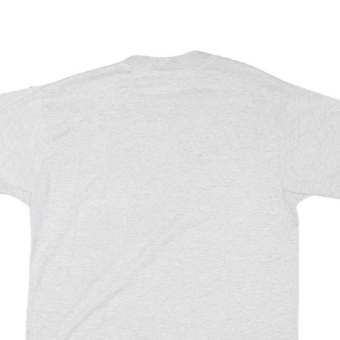 HANES Mens White Peru Graphic T-Shirt L Short Sleeve Crew Neck Cotton Blend