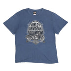 HARLEY DAVIDSON Mens Blue Graphic T-Shirt XL Short Sleeve Crew Neck Orlando