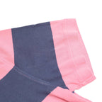 TOMMY HILFIGER Mens Pink & Navy Striped Short Sleeve Polo Shirt L Classic Cotton