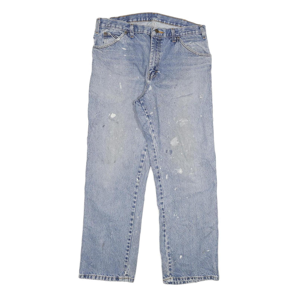 DICKIES Mens Regular Fit Blue Denim Jeans W34 L30 Casual Workwear Zip Closure