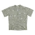 PALM WAVE Mens Green & Cream Hawaiian Shirt M Cotton Blend Tropical Print