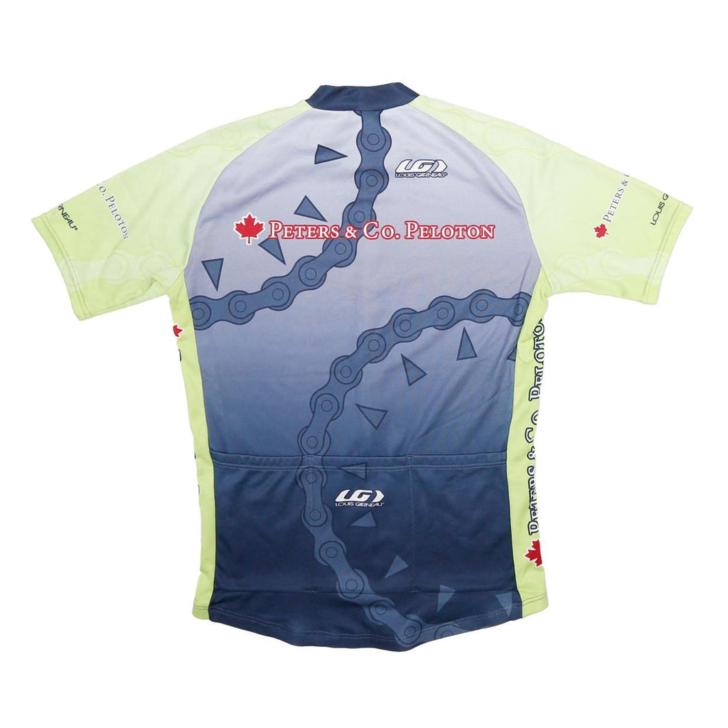 LOUIS GARNEAU Mens Blue & Lime Modern T-Shirt M Short Sleeve Crew Neck Sports