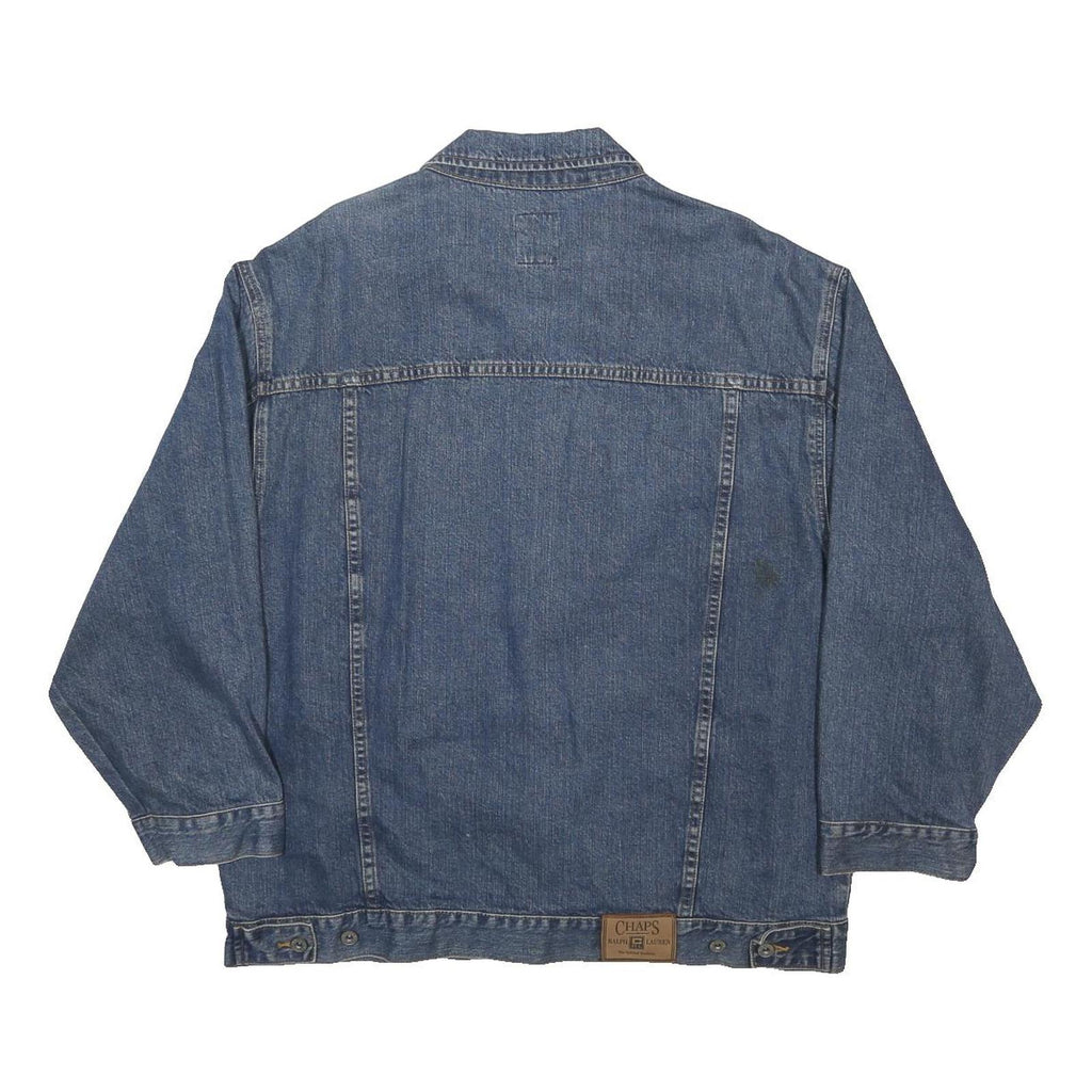 CHAPS RALPH LAUREN Mens Blue Denim Jacket XL Cotton Button Plain Denim Casual