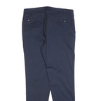 ESPIRIT Womens Navy Slim Fit Trousers Cotton Blend Zip W32 L30 Casual Workwear