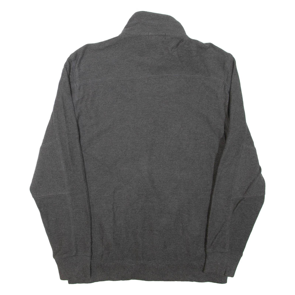 CALVIN KLEIN Mens Jumper Grey 1/4 Zip Tight Knit S