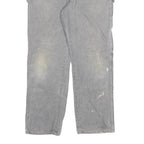 DICKIES Mens Jeans Grey Regular Straight Denim W34 L29 Workwear Paint Splatter