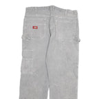 DICKIES Mens Jeans Grey Regular Straight Denim W34 L29 Workwear Paint Splatter