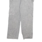 DICKIES Mens Jeans Grey Regular Straight Denim W34 L29 Workwear Paint Splatter