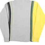 DIESEL Mens Grey Yellow Colourblock Pullover Hoodie S Casual Street Style