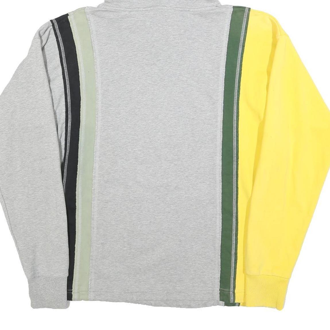 DIESEL Mens Grey Yellow Colourblock Pullover Hoodie S Casual Street Style