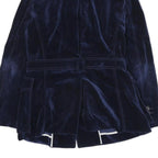 CERRUTI Womens Blue Velvet Jacket M Polyester Blend Button Closure Tailored
