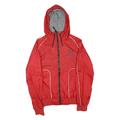 PUMA Mens Red Hooded Track Jacket S Polyester Blend Zip Plain Lightweight