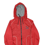 PUMA Mens Red Hooded Track Jacket S Polyester Blend Zip Plain Lightweight