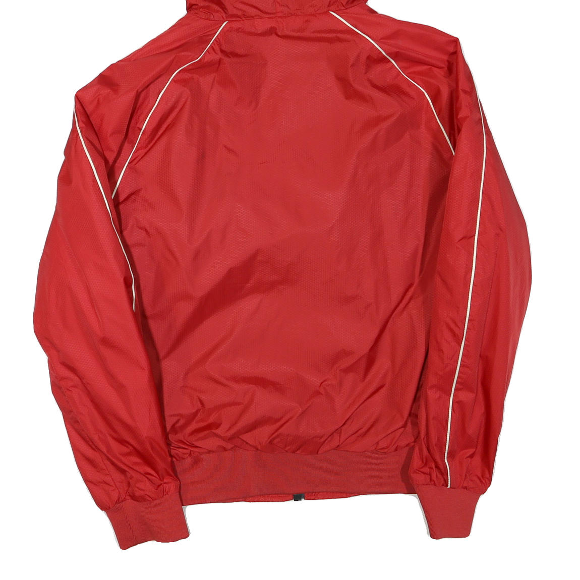 PUMA Mens Red Hooded Track Jacket S Polyester Blend Zip Plain Lightweight