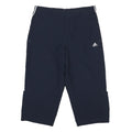 ADIDAS Womens Navy Blue Sports Shorts UK 16 W32 Polyester Blend Three Stripes